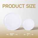 bUCLA 100PCS White Plastic Plates - Heavy Duty White Disposable for Wedding & Party, Include 50 Dinner 10 inch & 50 Dessert 7 inch