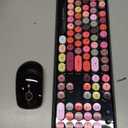 FOPETT Keyboard and Mouse Sets, Wireless, Reliable 2.4 GHz Connectivity for PC,Laptop,Smart TV and More (Black Colorful)