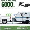 ALMULOO Class 3 Trailer Hitch Compatible with 1999-2013 Chevrolet Silverado GMC Sierra 1500 2" Receiver Black Steel Replacement for 44563