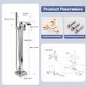 Waterfall Freestanding Bathtub Faucet, Floor Mount Bathroom Tub Filler Shower Faucets with Handheld Sprayer, Chrome