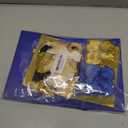 5 Senses Gift Bags For Him With Labels Tissue Paper and Handles, Comes With Birthday Decoration Rose Petals and Happy Birthday Banner Balloons for Christmas (Blue Gold, 12.6 x 8.7 x 4 inch)