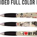 4 x ANINKABOVE I Love My Dog 3-Sided Ballpoint Pen - Cute Pug Gift for Dog Moms & Dads, Unique Fun Writing Instrument for Office or School Supplies