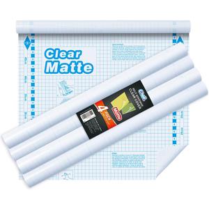 Chell 4 Pack Matte Clear Contact Paper Roll for Books, Crafts and Countertops, Self Adhesive Book Cover, 17.5 in x 5 ft