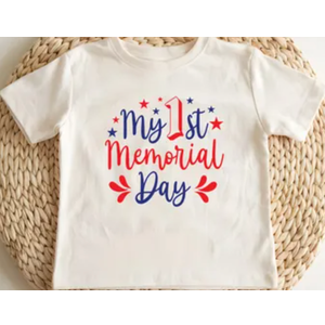 JingleFolk My 1st Memorial Day Toddler T-Shirt Patriotic Baby Shirt 4th of July Tee for Babies Infant Outfit 1T