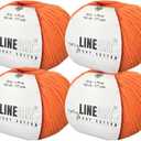 Baby Cotton Yarn, 55% Cotton 45% Acrylic, Fine (2) for Crochet and Knitting 4x1.76 Oz (4x50g) / 4x177 Yrds (4x162m), Soft Yarn, Amigurumi Yarn