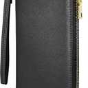 Yarnic Women's Wallet, Black, Faux Leather, RFID Protected, 8.9" x 4.7" x 0.8"