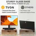 TVON Universal TV Stand Base, Swivel Table Top TV Stand for 20-43 inch TVs/Monitors with 4 Level Height Adjustment and Tempered Glass Base, Holds up to 88 Lbs, VESA 200x200mm