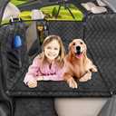 URPOWER Back Seat Extender for Dogs - Hard Bottom Dog Car Seat Cover Holds 400 lbs, Waterproof Dog Hammock for Cars, SUVs & Small Trucks, Pet Backseat Protector with Mesh Window & Large Space