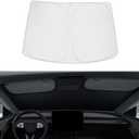 BASENOR 2017-2026 Tesla Model 3 Model Y Windshield Sunshade, Folding Front Window Sun Shade Full Cover, Heat UV Protection Visor Accessories (Fit Model 3 Highland & 2025 2026 Model Y Juniper)