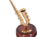 Saxophone Music Box, 7.9in Classic Saxophone Home Accessories, Saxophone Mum Trinket Saxophone Jewelry BoxMini Musical Instrument Ornaments for Home Decoration Housewarming Desktop
