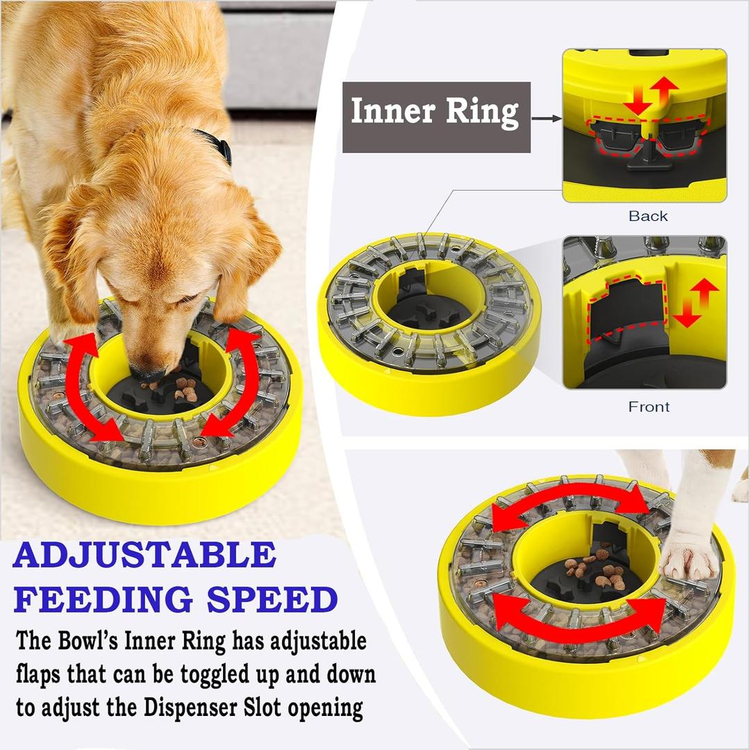 Awesome Puzzle Slow Feeder Dog Bowl; Prevents & Relieves Anxiety & Boredom! Better Digestion Leads to a Happier & Healthier Pet. Wonderful Enrichment Puzzle