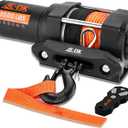 AC-DK 3500 lb ATV/UTV Winch Synthetic Rope Kits, 12V Winch with Wireless Remote for Off Road Trailer Boat RV Towing Winches, Winch with Mounting Plate and Wired Remote