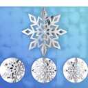 CNUSER Winter Wonderland Snowflakes Party Decorations 3D Card Hanging Paper Centerpieces for Christmastree/New Year/Baby Shower/Wedding Party (Mirror Silver)