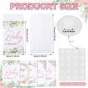 Eaasty 150 Pcs Baby Shower Seed Packet Baby in Bloom Pink Floral Accents and Greenery Self Adhesive Seed Packets Pink Seed Packets for Guests Pink Floral Seed Packets for Baby Shower, Seed Not Include
