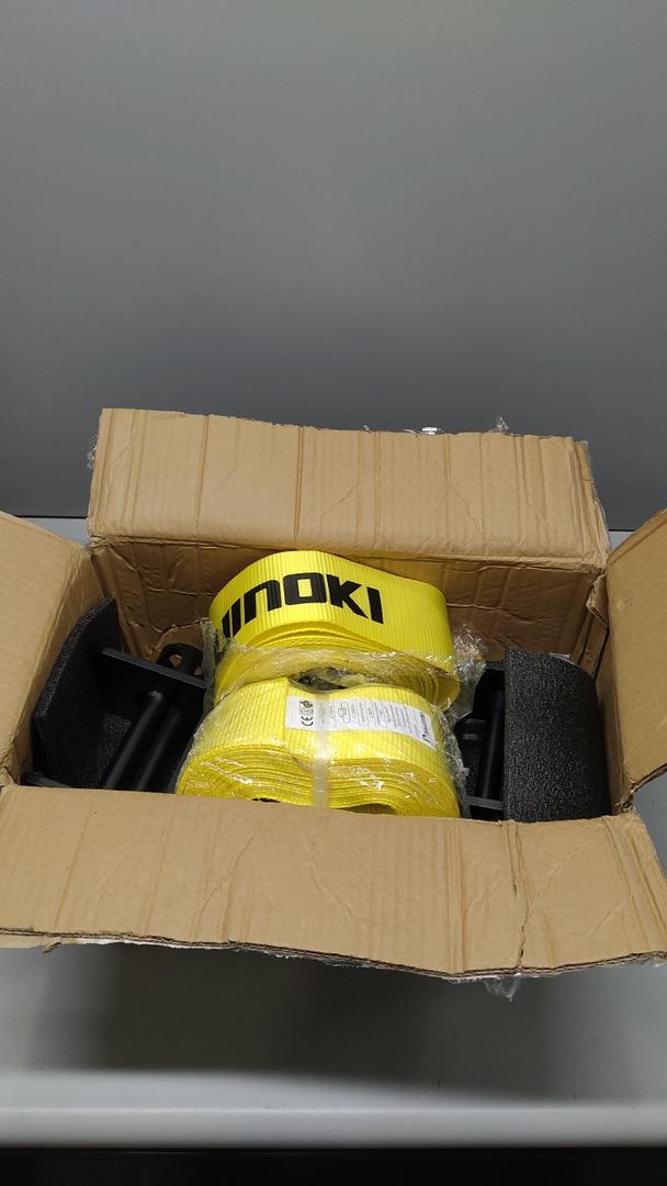 SALUINOKI 4 Pack Trailer Stake Pocket Winch Flatbed Kit with Anti-Loss Cord, Capacity 16,200 lbs Utility Flatbed Accessories, Include 4 inch Flatbed Winch Straps 30 Ft Yellow for 2x4 Stake Pockets