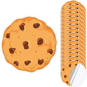 16 Pcs Large Cookie Decals Stickers Chocolate Milk and Cookies Birthday Baby Shower Decoration Stickers 7" Wide Removable Sidewalk Floor Decal for Kids Birthday Party Supplies