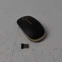 VssoPlor Wireless Mouse, 2.4G Slim Portable Computer Mice with Nano Receiver for Notebook, PC, Laptop, Computer (Black and Gold)
