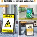 Relx 24x36 Inch A Frame Sign, Double-Sided Metal Sandwich Board, Heavy Duty Slide-in Sidewalk Signs for Outdoor Street Advertising Poster (Frame only)