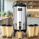 3.2 gallon stainless steel insulated beverage machine, hot and cold dual function + visual temperature, with faucet design, suitable for coffee/tea/juice/milk, catering party commercial use (1 pack)