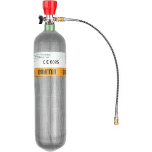 3L 4500psi Carbon Fiber Air Tank & Fill Station for PCP Paintball Scuba SCBAEmpty Bottle (Red Gauge Tank Kits)