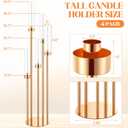 Tessco for you 5 Arm Candelabra Centerpieces for Tables 42.5'' Tall Floor Candle Holder Metal Candlestick Stand with Acrylic Lampshade for Wedding Holiday Birthday Party Decor(Gold,4 Set)