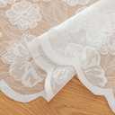 Jayla White Lace Tablecloth 54 X 54 Inches Square Camellia Flower Embroidered Wedding Table Cloths for Outdoor Party Reception, Dinner Party, Baby Shower, Tea Decorations, Home Decor