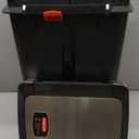 Rubbermaid Premier Series III Step-On Trash Can for Home and Kitchen, with Stainless Steel Rim, 12.4 Gallon, Charcoal, for Home/Kitchen/Garage/Apartment/Office
