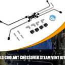 LS Steam Vent Kit 4 Corner Coolant Crossover Set for GM LS Series Engines LS1 LS2 LS3 LS6 LS7 LSX LM7 LQ4 LQ9, Stainless Steel Lines & CNC Aluminum Manifolds, LS Swap Cooling System Upgrade