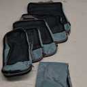 BAGAIL 6 Set Compression Packing Cubes Travel Accessories Expandable Packing Organizers (Half Mesh, 6-Dusty Blue)
