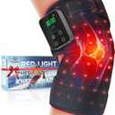 Red Light Therapy Knee Brace Wireless Rechargeable with Pulse & Heating Modes, 660nm & 850nm Near-Infrared Light for Knee, Elbows & Shoulders Ideal for Elderly & Athletes FSA HSA Eligible (1 PCS, Black)