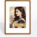 12x16 Picture Frame, Solid Teak Wood Frame,Matted to 8.5x11 Photos