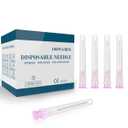 100Pcs 18Ga 1 Inch Needle Luer Lock Lab Accessories, Sterile Individual Package for Scientific Measuring, Refilling Inks