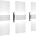 LED Wall Sconce Modern Wall Light Lamps 12W Cool White 6000K Up and Down Indoor Acrylic Lighting Fixture for Living Room Bedroom Hallway Conservatory Home Room Decor Not Dimmable No Plug(3 Pack)