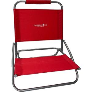 Caribbean Joe Folding Beach Chair, 1 Position Lightweight and Portable Foldable Outdoor Camping Chair, Red