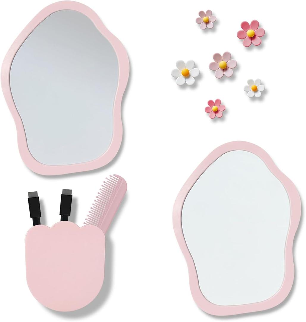 2 x KEYDUACU 12 pcs Girls Pink Locker Accessories, Locker Decorations Including Mirrors, whiteboards, Magnets and organizing Supplies. Ideal for Back-to-School Essentials and The Office (12 pcs-Pink)