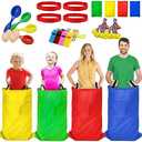 TITGIPE Potato Sack Race Bags - 18PCS Outdoor Games Sack Race Bags for Adults and Kids,3 Legged Race Bands,Egg Spoon Relay Race,Bean Bag Toss,Party Games for Kids,Field Day Games for Adults