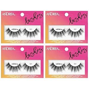 Andrea Strip Lash False Eyelashes Style 105 - Black, Lightweight, Reusable Natural Lashes for Everyday or Glam Looks, Pack Of 2