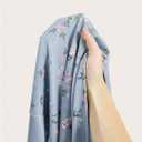 Verdusa Women's Floral High Waist Side Slit Maxi Skirt Mesh Drawstring Bodycon Ruffle Hem Long Skirt (XL)