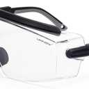 UKNOW Safety Goggles Over Glasses, Anti Fog Safety Glasses with Clear Wraparound Lens, ANSI Z87.1 Protective Eyewear (Black)