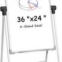 MaxGear Large White Board with Stand, 36" x 24" Double Sided Big Easel Whiteboard A-Stand Easel Dry Erase Board for School and Classroom, Home, Office Stand Height Adjustable Flip Chart