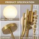 5 Light White Globe Chandelier Small Milk Glass Chandelier Gold Sputnik Ceiling Light Fixture MCM Dining Room Light Fixture Vintage Kitchen Pendant Lights