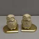 Book Ends Decorative, Owl Bookends Gold Bird Bookends for Shelves, Kids Rooms, Non-Skid Bookend, Heavy Duty Resin Book Stopper for Books, Decorative Holder, 9.05 * 3.7 * 4.72'' Gold with White