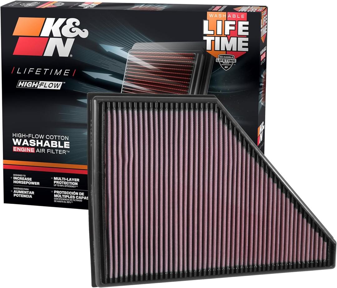 K&N High-Flow Original Lifetime Engine Air Filter: Increase Power: Premium, Washable: Compatible with 2017-2025 Subaru/Toyota: BRZ, 86, GR86, 33-5056