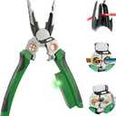 Chicat 8-in-1 Wire Stripper with Voltage Tester,Multi-function Electric Pliers,Professional Wire Cutter & 12V-250V AC/DC Neutral Tester,Electrician Tools & DIY Tool (Green)
