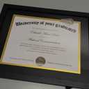 upsimples 11x14 Diploma Frame Certificate Degree Document Frame with High Definition Glass, 8.5 x 11 with mat for Wall and Tabletop, Black Double Mat, 1 Pack