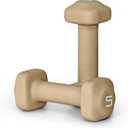 Tone Fitness Neoprene Dumbbell Weight Pairs with Anti-Roll Square Head | Multiple Options (5 lb - Pair, Beige)