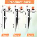 12 Sets 90/180/360° Irrigation Micro Sprinkler Heads with Stake,Drip Sprinkler Heads with 1/4" Irrigation Tubing on Riser Stake,Drip Spray Emitters Sprinkler Stake Assembly for Garden Water System