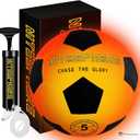 Light Up Soccer Ball: Glow in The Dark Ball with LED - Size 3 - Durable & Rechargeable Outdoor Sports, Birthday Gifts for Boys 6-8 8-12 - Fun Nighttime Activity Cool Stuff Kids Age 5 6 7 8  Youth Size 5