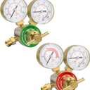 Oxygen Acetylene Regulator Set, CGA540 and CGA200 Inlet Connection 9/16"-18 (Type "B") Outlet Connection