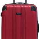 Kenneth Cole REACTION Out of Bounds Lightweight Hardshell 4-Wheel Spinner Luggage, Scarlet Red, 24-Inch Checked